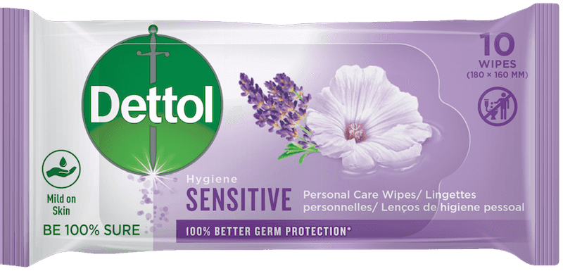 Dettol Personal Care Wipes Sensitive 10s Dettol 7242